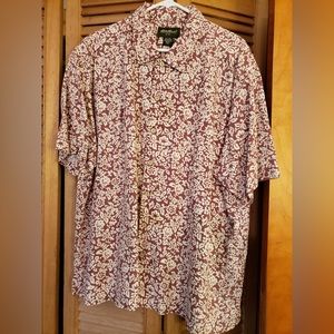 Eddie Bauer Floral Print Linen Blend Men’s Shirt